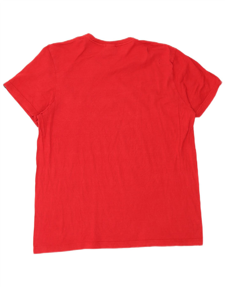 T-shirt grafica da uomo Adidas Top in cotone rosso medio