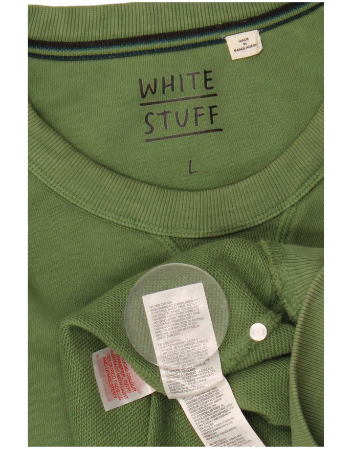 Felpa da uomo White Stuff Maglione grande cotone verde