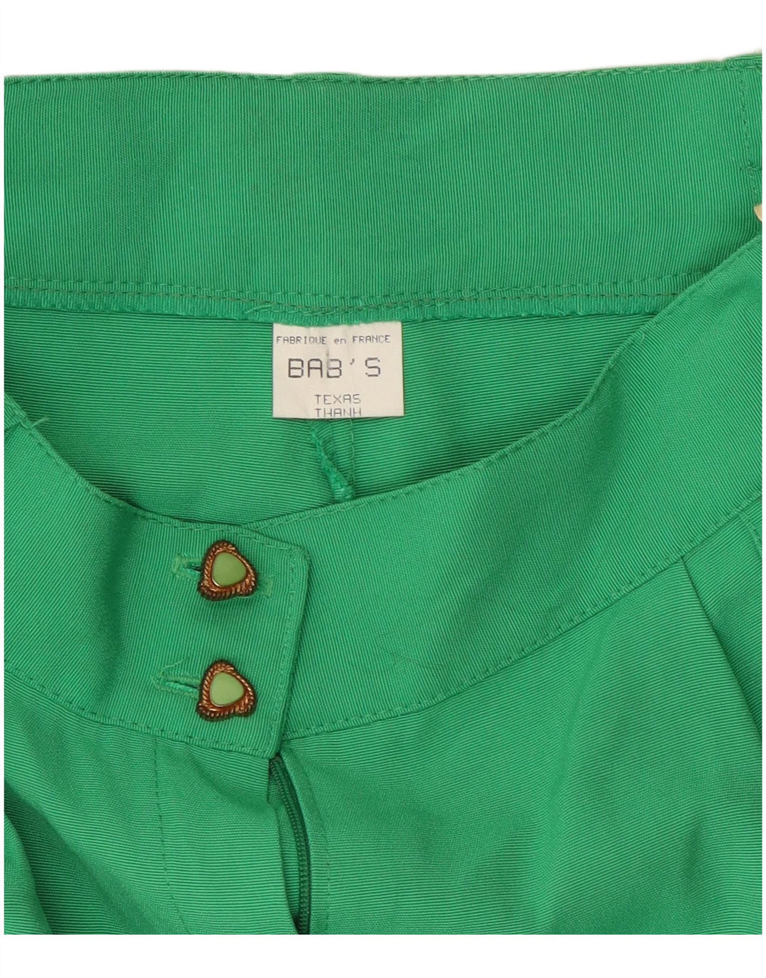 Pantaloncini chino con ancoraggio da donna vintage W26 piccoli in viscosa verde