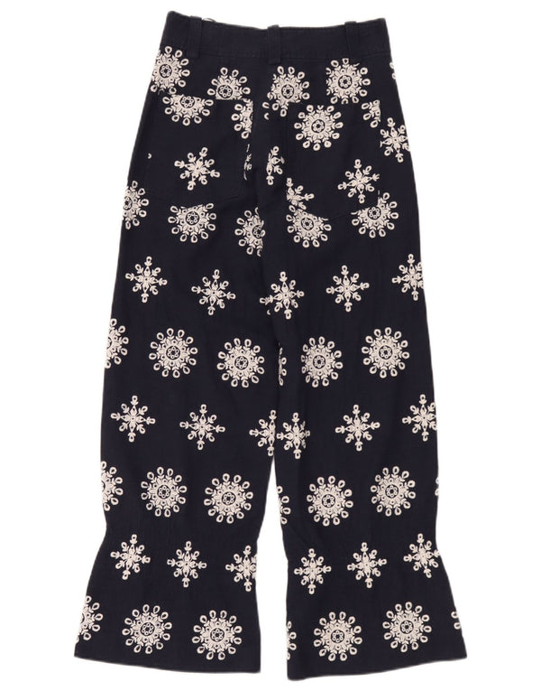 Pantaloni corti a vita alta da donna Zara XS W24 L26 Blu navy floreale