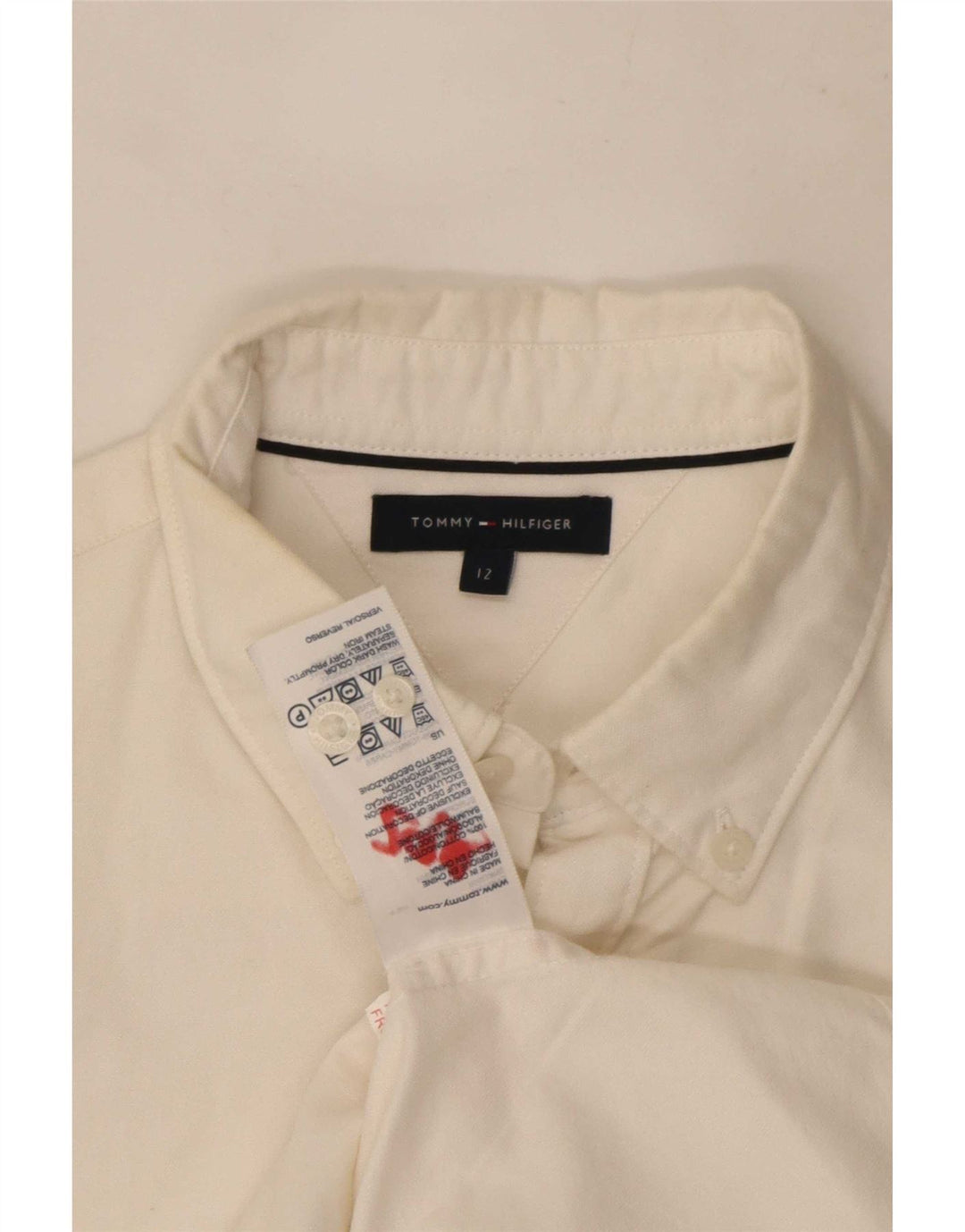 Camicia Tommy Hilfiger Ragazzi 11-12 Anni Cotone Bianco