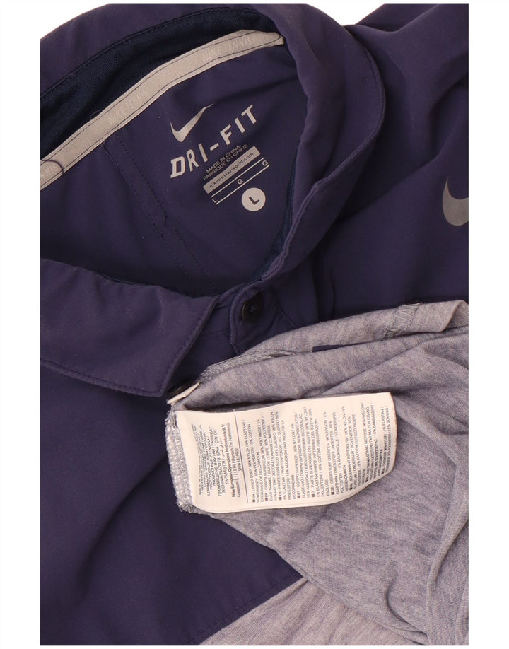 Polo Nike da uomo Dri Fit grande in nylon color block grigio