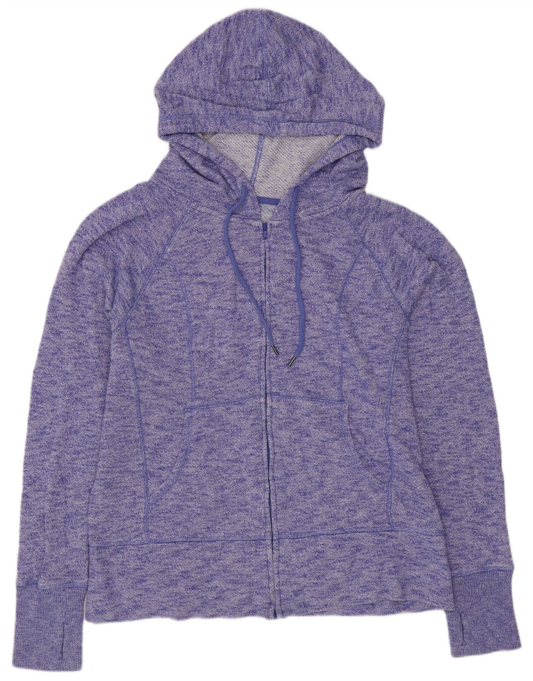 Maglione con cappuccio e zip da donna GAP UK 16 Grande cotone screziato viola