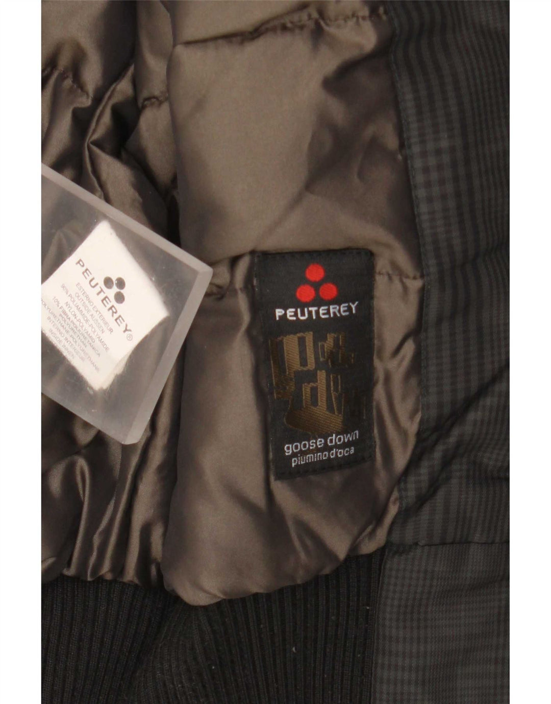 PEUTEREY Giubbotto Bomber Imbottito Uomo IT 46 Small Pied De Poule Grigio Poliammide