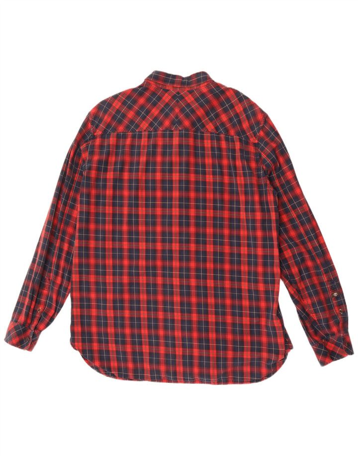 Camicia Timberland da uomo slim fit 2XL in cotone a quadri rossi