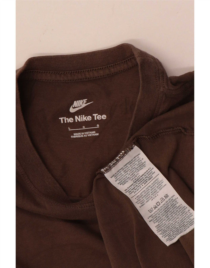 T-shirt da uomo Nike Top grande in cotone marrone