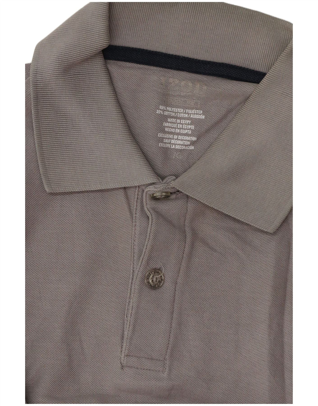 Polo da uomo IZOD grande in poliestere grigio