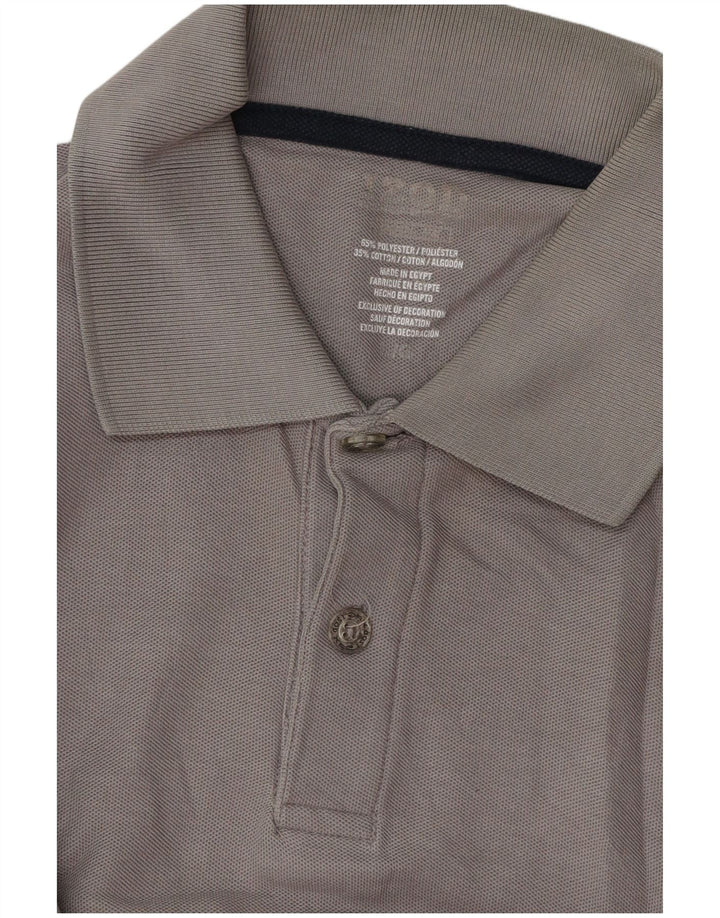 Polo da uomo IZOD grande in poliestere grigio