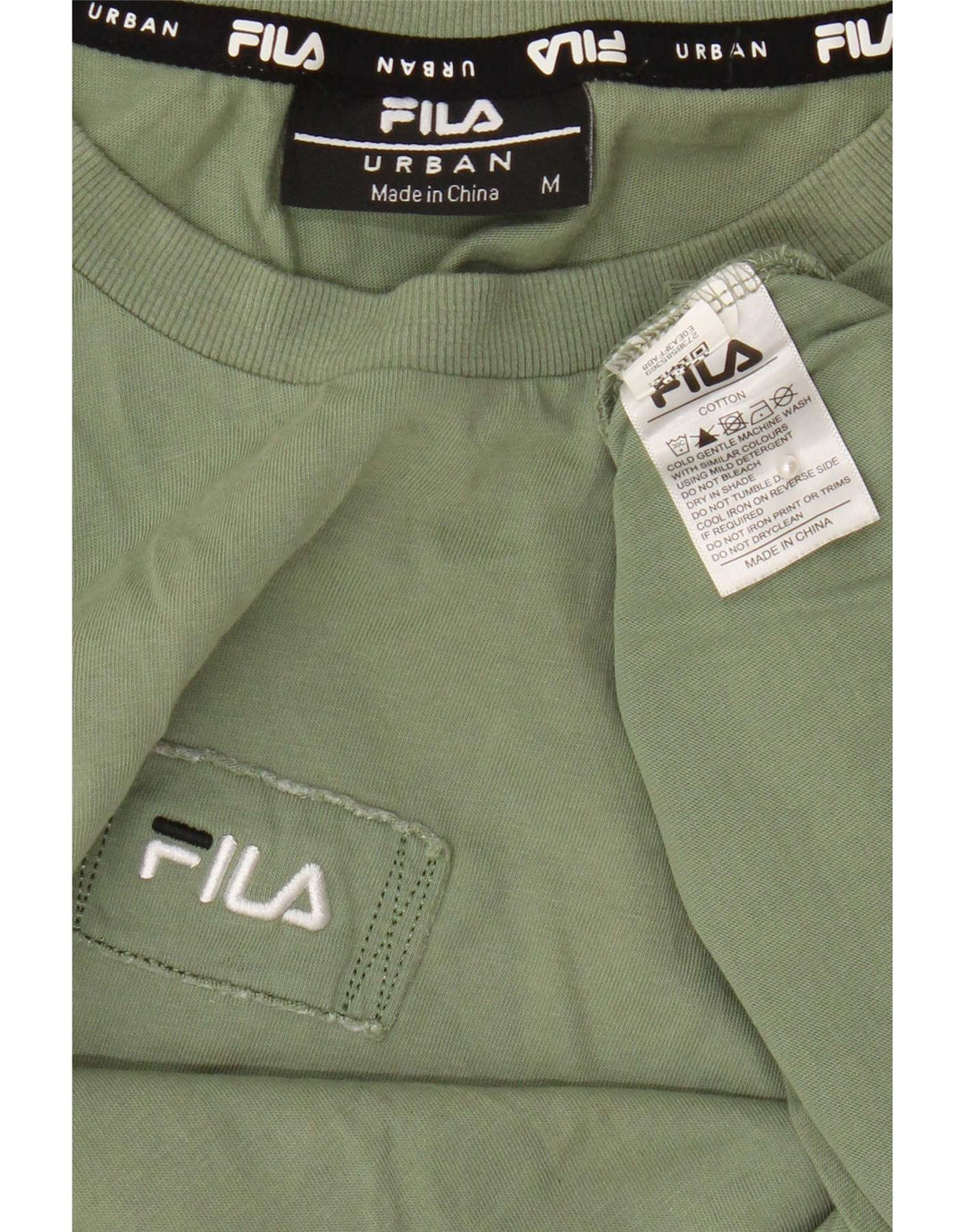 T-shirt Fila da uomo Top in cotone kaki medio