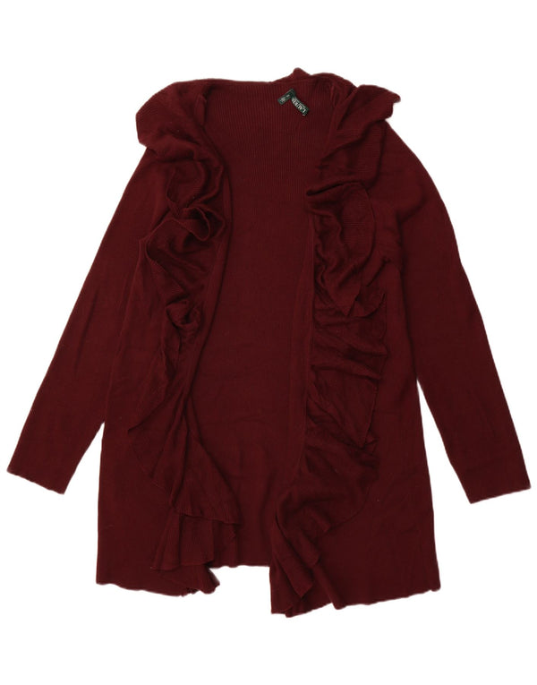 Maglione cardigan aperto lungo da donna Ralph Lauren UK 18 XL cotone marrone