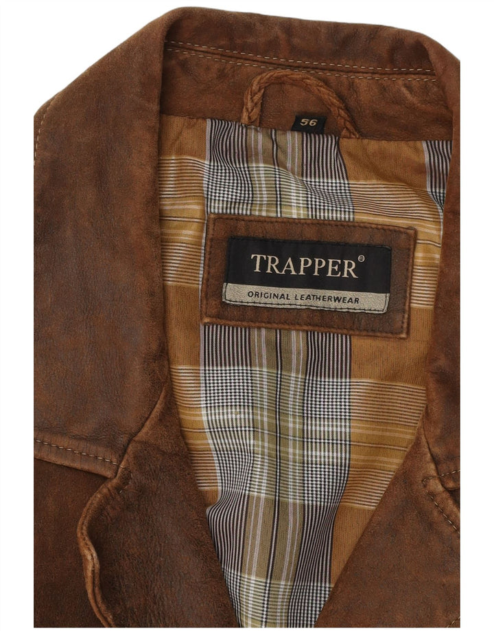Giacca in pelle uomo TRAPPER IT 56 3XL Pelle Marrone