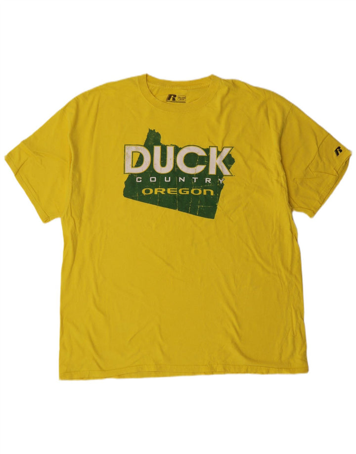 T-shirt grafica da uomo Russell Athletic Top 2XL Gialla