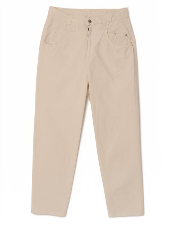 Jeans affusolati da donna vintage IT 46 grandi W30 L32 bianchi