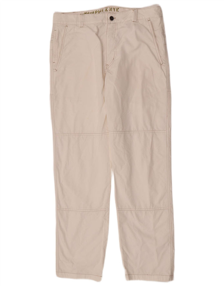 Pantaloni chino slim da uomo Murphy & Nye W36 L32 cotone bianco