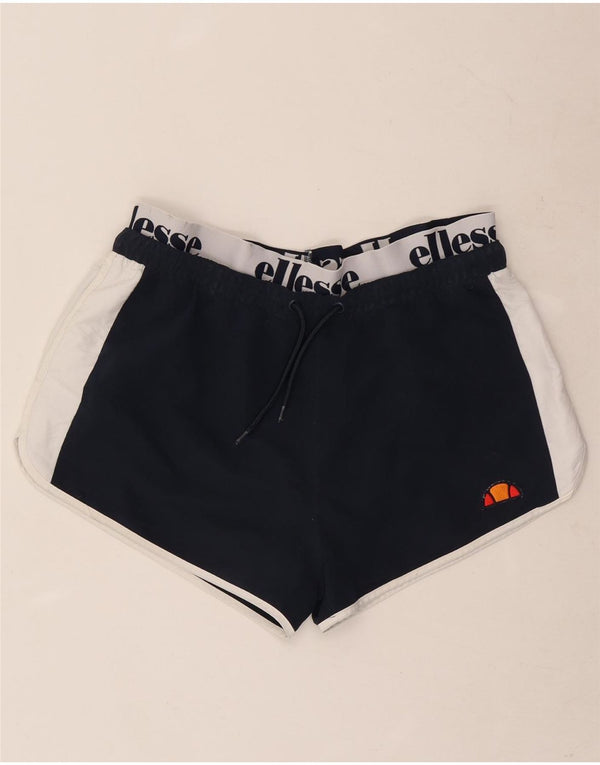 Ellesse Pantaloncini sportivi grafici da uomo di grandi dimensioni in poliestere color block blu navy