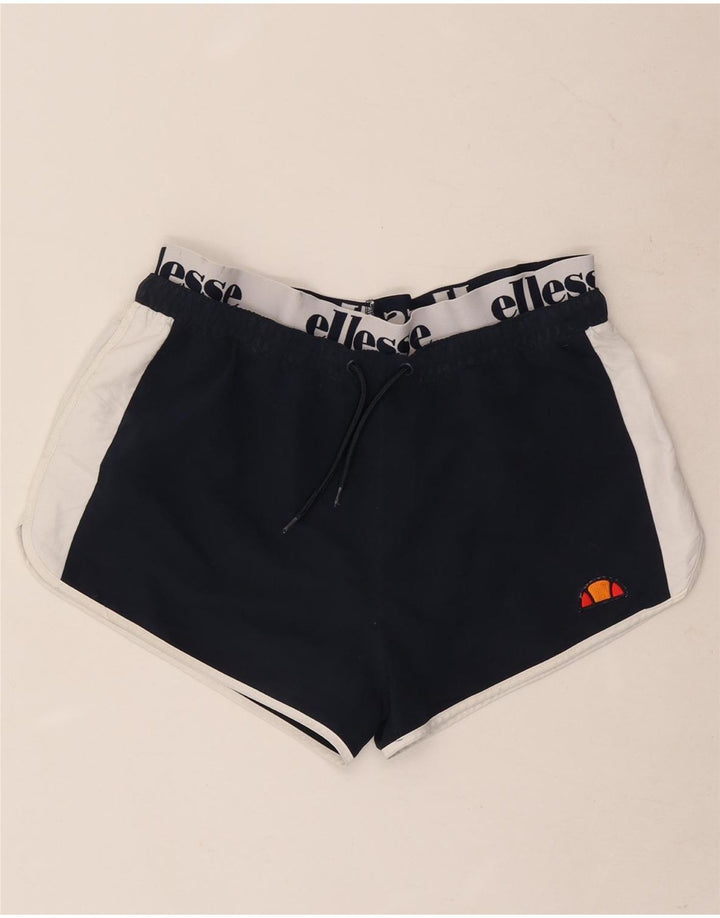 Ellesse Pantaloncini sportivi grafici da uomo di grandi dimensioni in poliestere color block blu navy