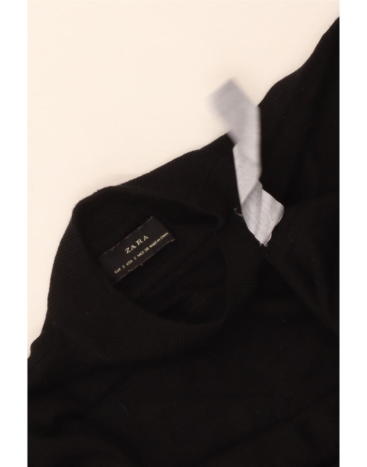 Maglione Zara da uomo con collo dolcevita piccolo in viscosa nera