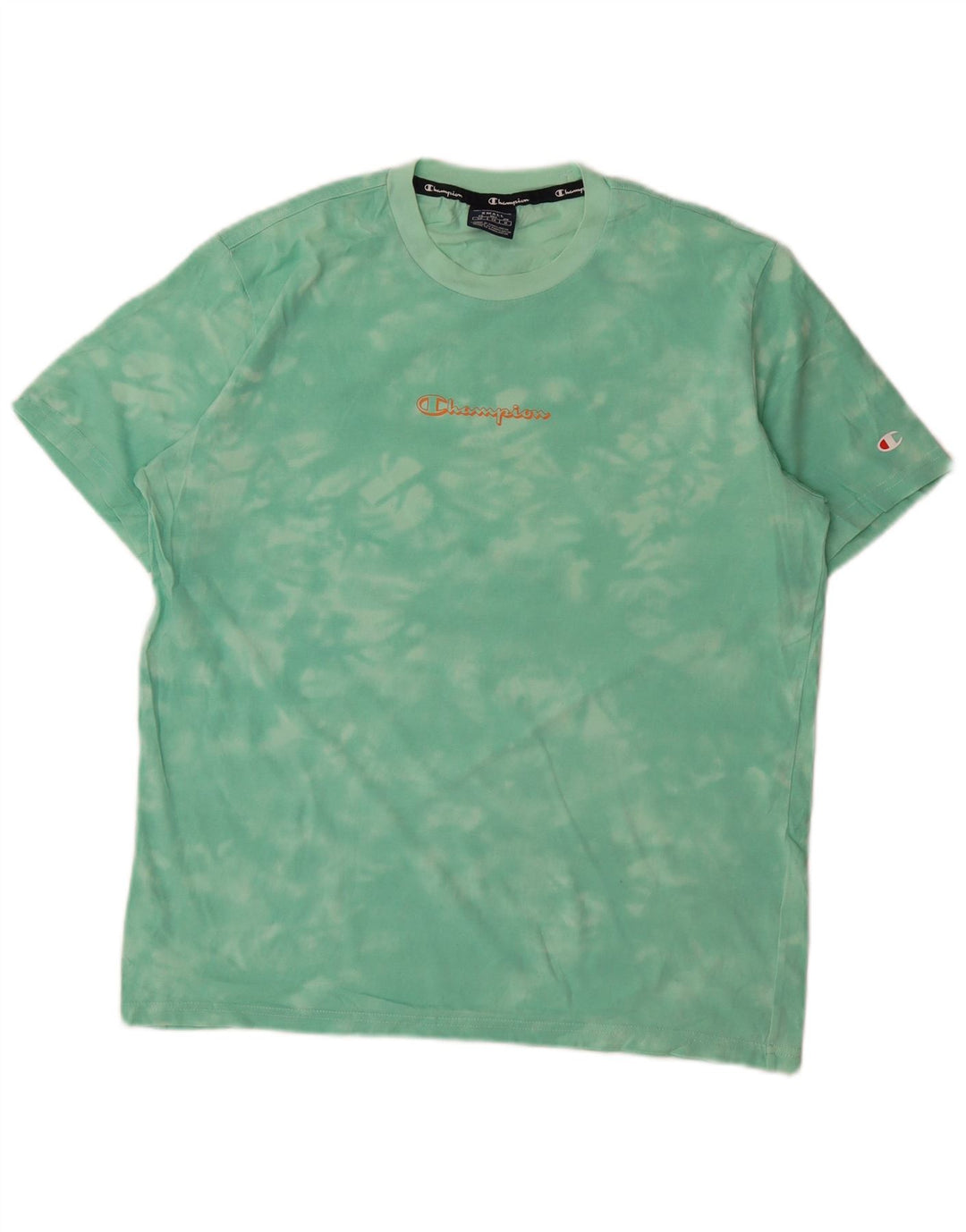 T-shirt grafica da uomo Champion Top Small Green Tie Dye