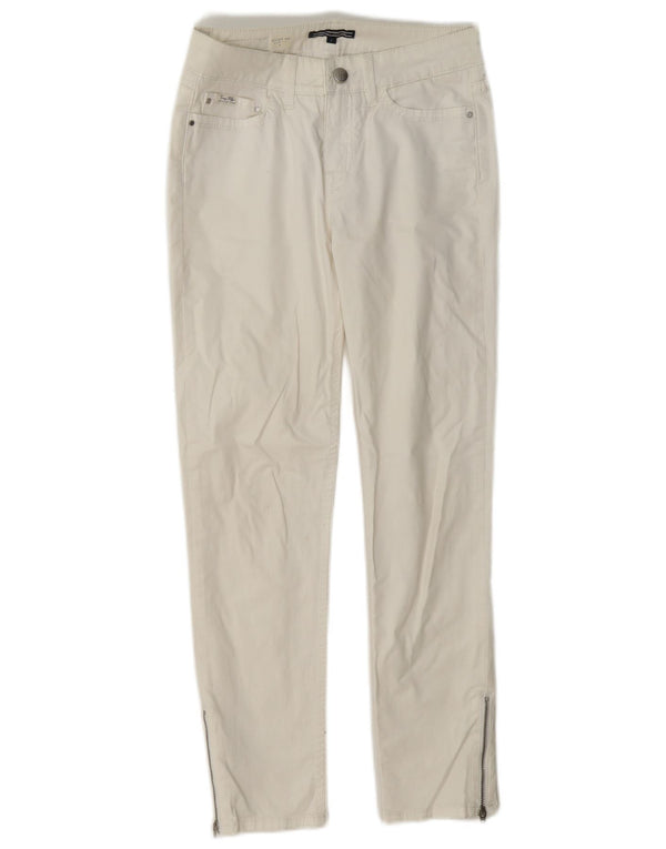 Pantaloni casual slim da donna Tommy Hilfiger Milano RW US 2 XS W24 L26 bianchi