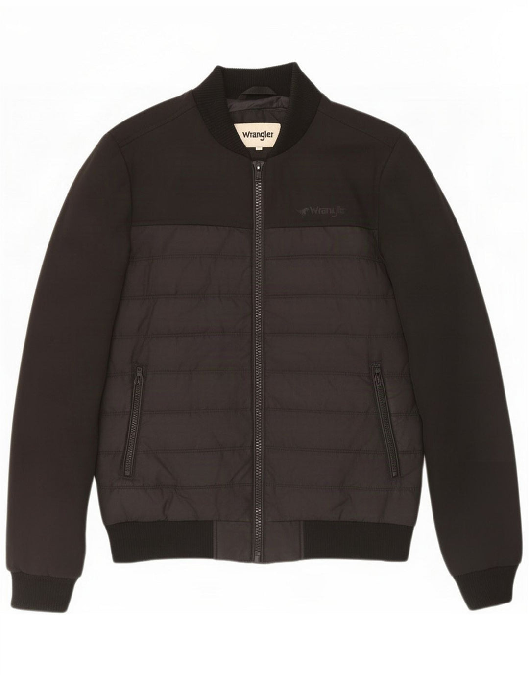 Wrangler Giacca imbottita da uomo UK 36 Small Nero Colourblock Poliestere