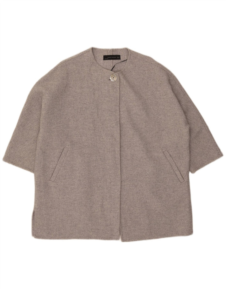 Soprabito oversize con maniche a 3/4 da donna Zara UK 10 piccolo in lana grigia