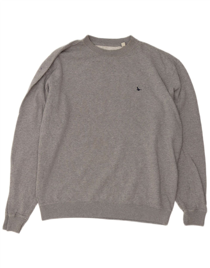 Felpa da uomo Jack Wills Maglione in cotone screziato grigio medio