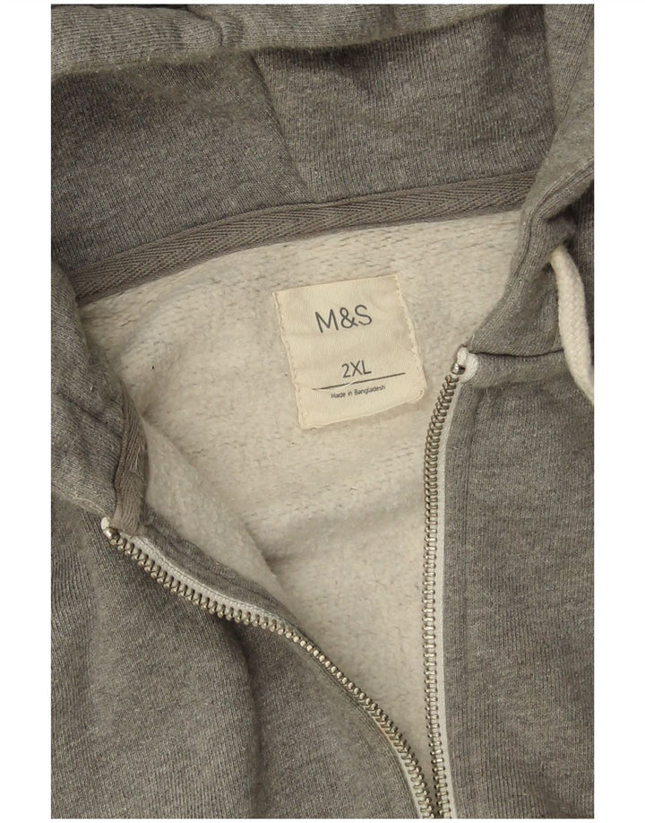 Maglione con cappuccio e zip da uomo Marks & Spencer 2XL cotone grigio