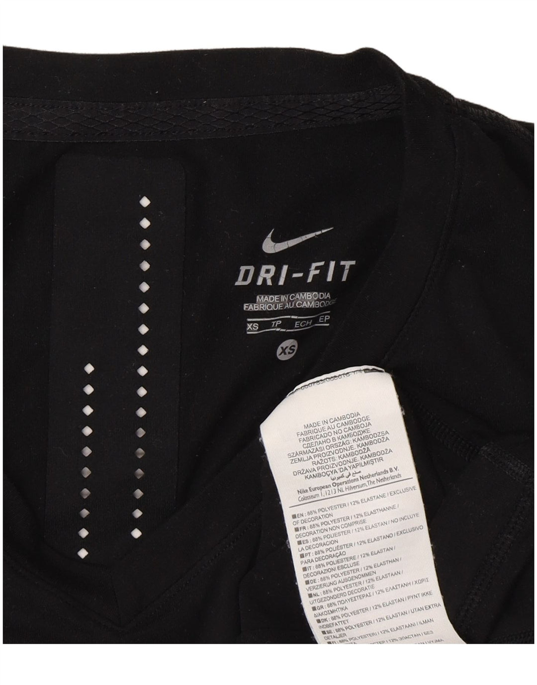 Top Nike Dri Fit Graphic da uomo a maniche lunghe XS poliestere nero