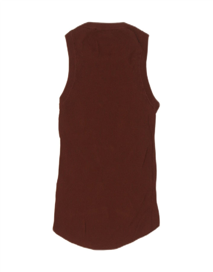 Canotta da donna Zara UK 12 in viscosa marrone medio
