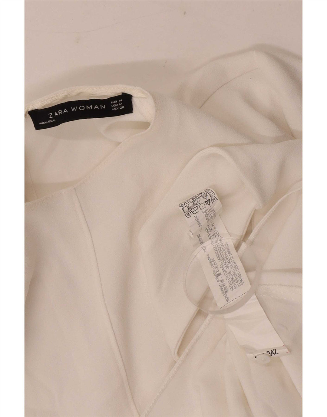Camicetta asimmetrica da donna Zara Top UK 12 Poliestere bianco medio