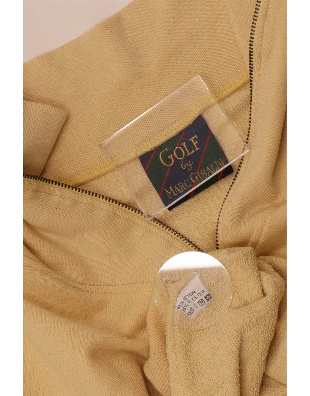 Marc Gibaldi Felpa da golf da uomo con grafica con zip e collo, maglione grande giallo