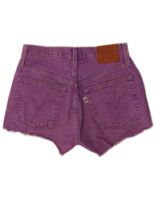 Pantaloncini di jeans Levi's 501 da donna W24 XS cotone viola