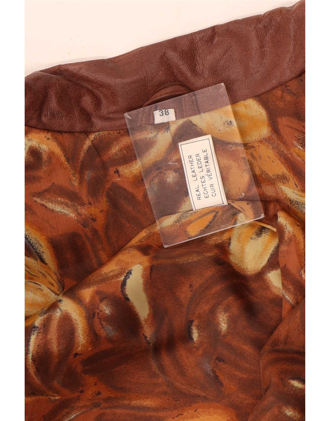 Cappotto in pelle oversize da donna vintage EU 38 in pelle marrone medio