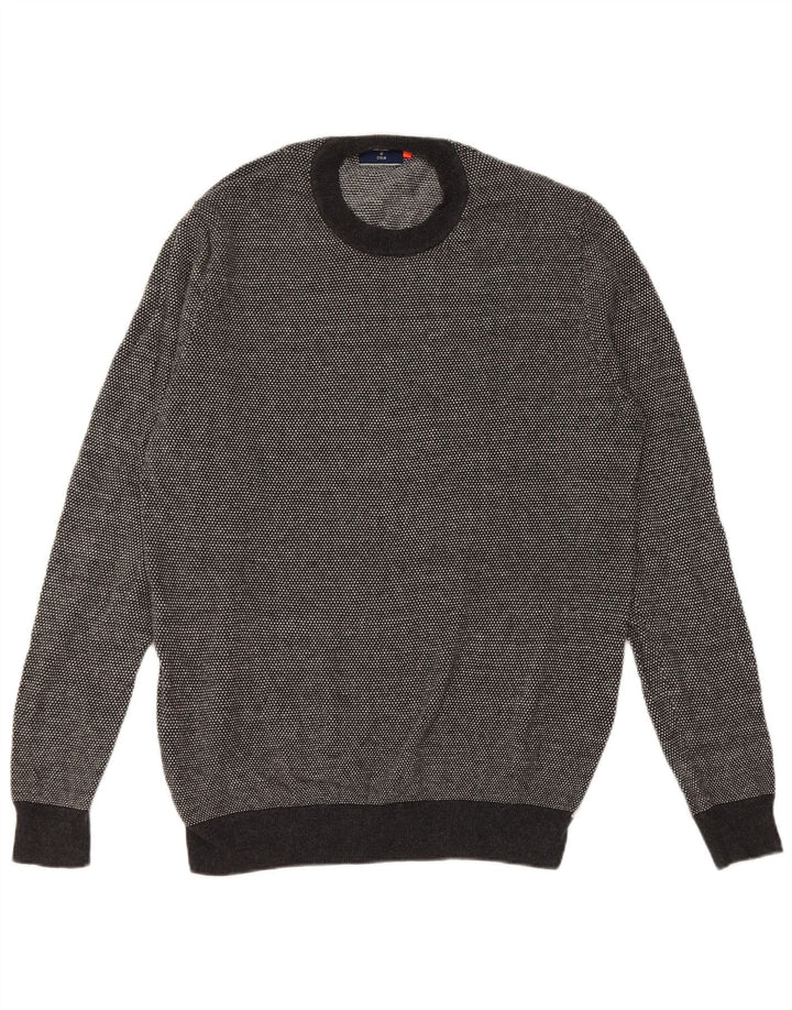 Maglione da uomo girocollo Superdry in cotone chiazzato grigio grande