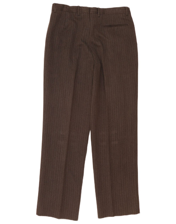 Pantaloni da abito vintage da uomo con pedge IT 48 medio W32 L31 gessato marrone