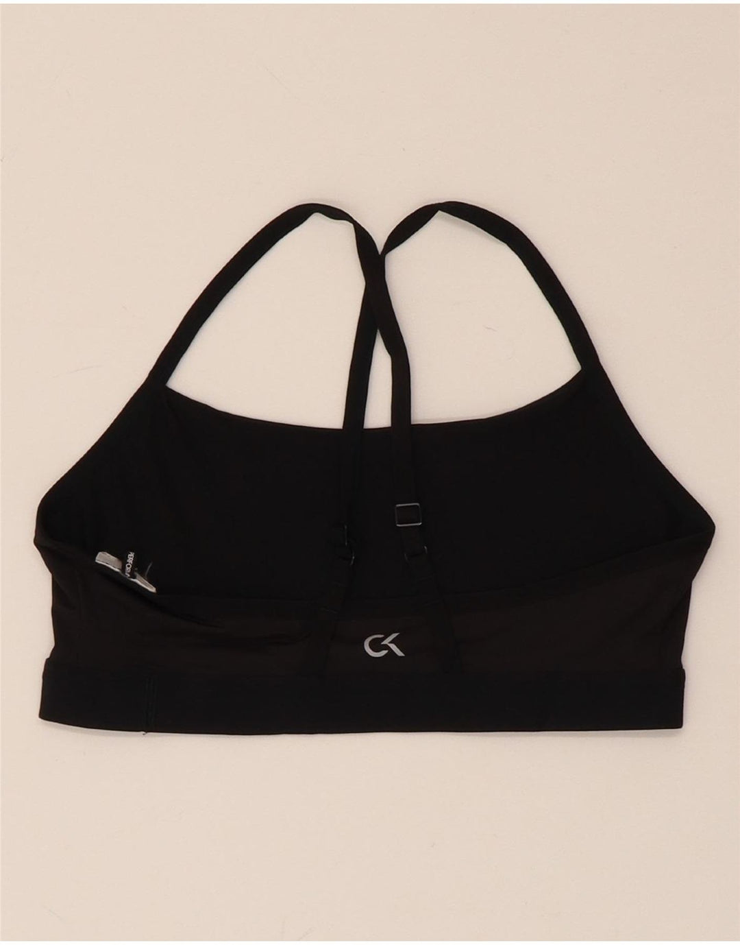 CALVIN KLEIN Reggiseno sportivo grafico da donna Top UK 8 Small Nero