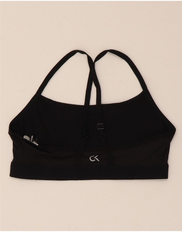 CALVIN KLEIN Reggiseno sportivo grafico da donna Top UK 8 Small Nero