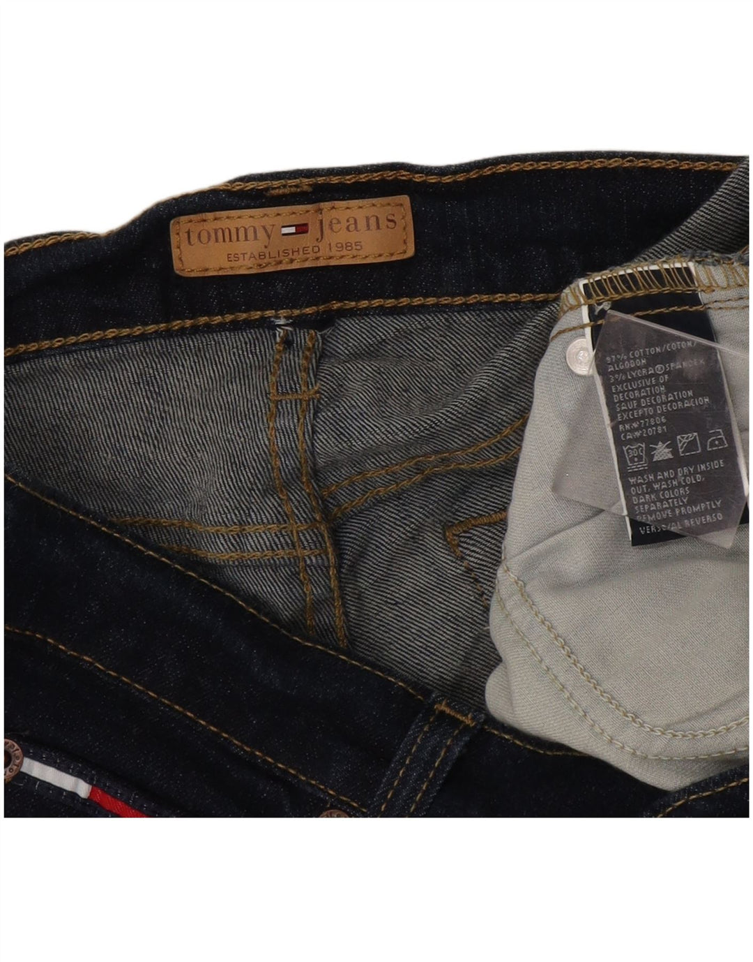 Jeans bootcut da donna Tommy Hilfiger W30 L34 cotone blu navy