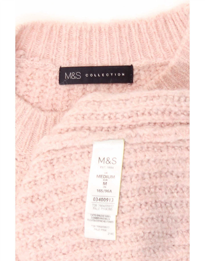 Maglione maglione girocollo oversize da donna Marks & Spencer UK 14 Rosa medio