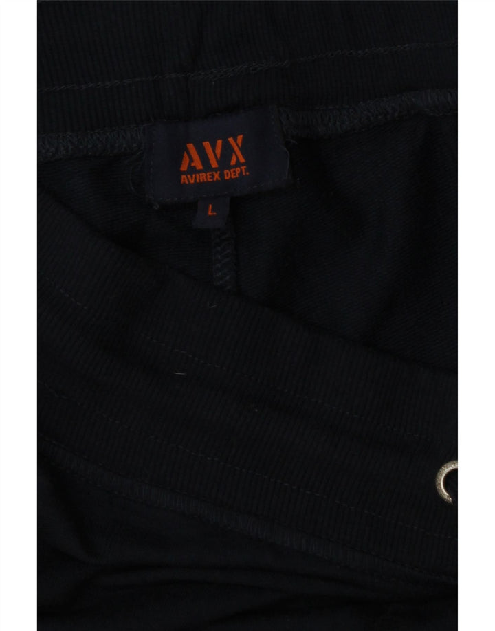 AVIREX Mens Graphic Tracksuit Trousers Joggers Large Navy Blue