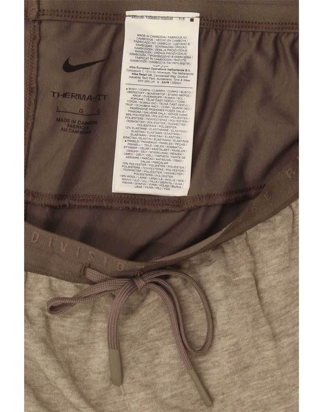 Pantaloni da tuta Nike Therma-Fit da uomo, grandi, in poliestere chiazzato grigio