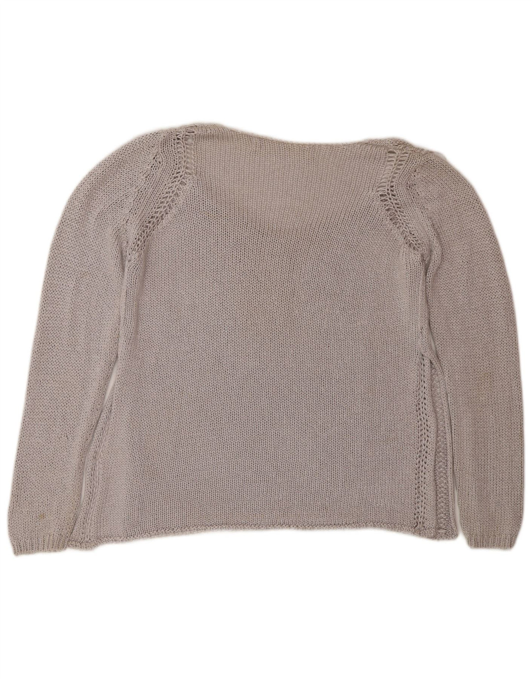 Maglione con scollo a V da donna Zara UK 14 Grigio medio