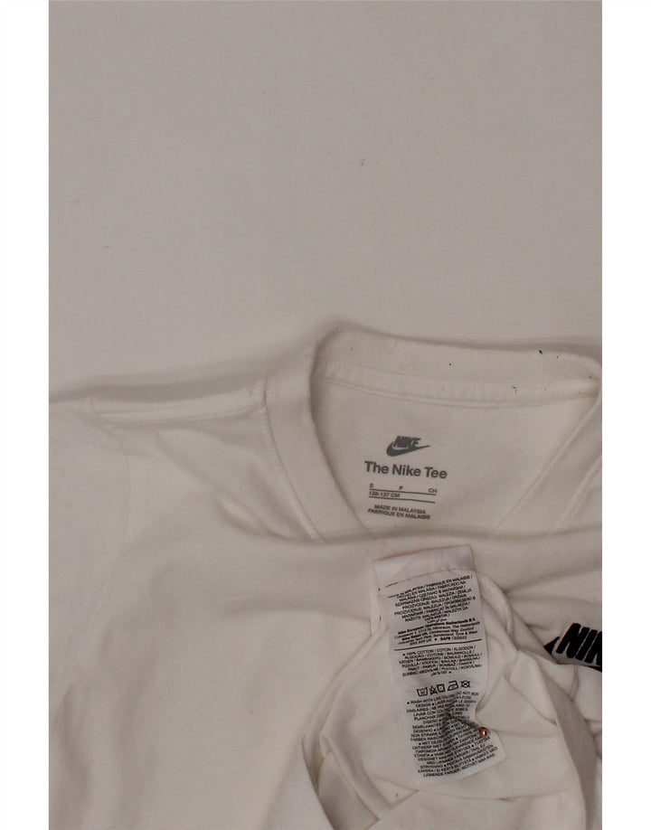 T-shirt da ragazzo NIKE Top 8-9 anni piccola in cotone bianco