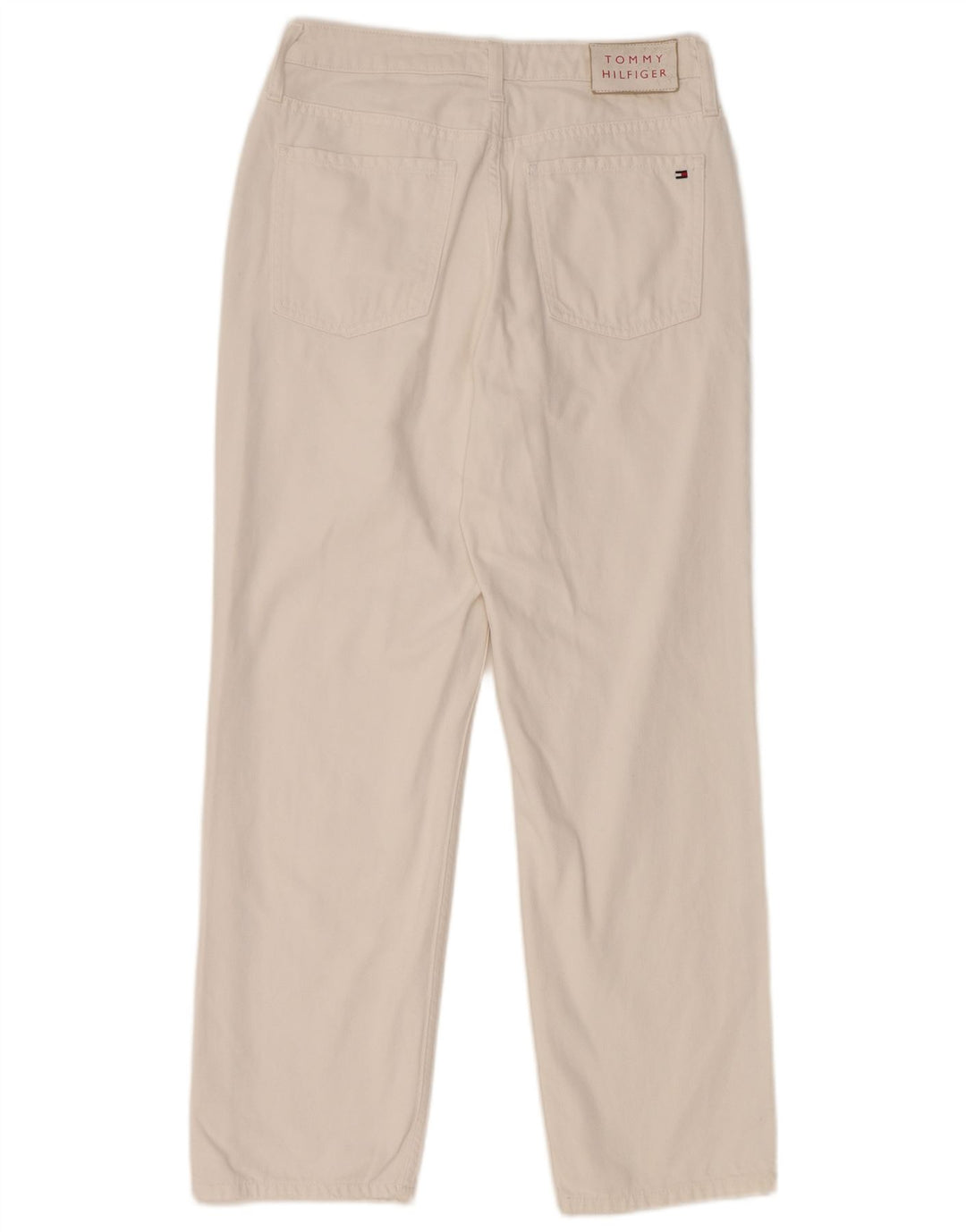 TOMMY HILFIGER Jeans dritti effetto consumato da donna W29 L28 cotone bianco