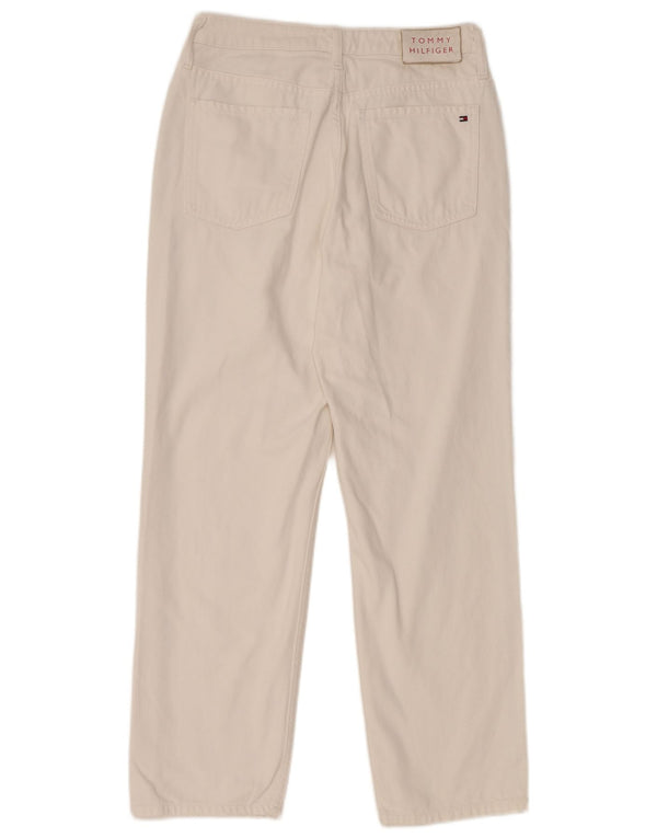 TOMMY HILFIGER Jeans dritti effetto consumato da donna W29 L28 cotone bianco