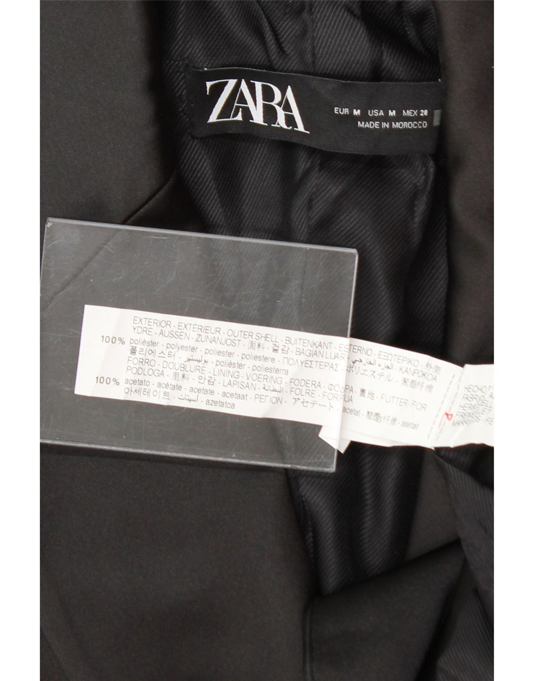 ZARA Womens Longline Gilet UK 12 Medium Black Polyester Vintage Zara and Second-Hand Zara from Messina Hembry 