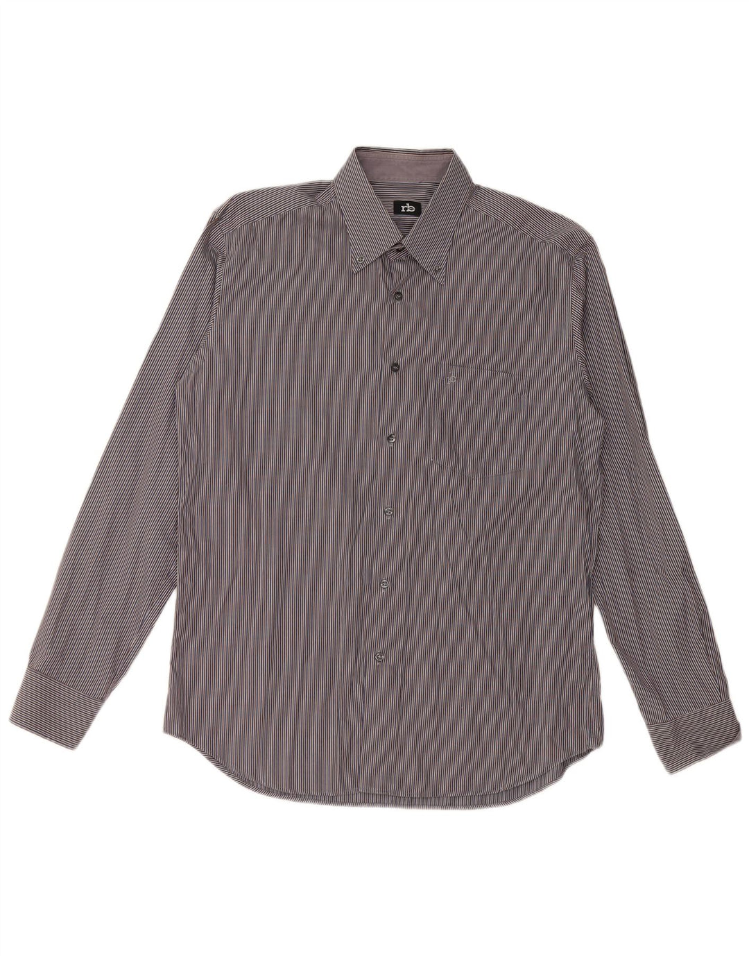 Camicia da uomo ROCCOBAROCCO taglia 16 41 grande cotone a righe blu navy