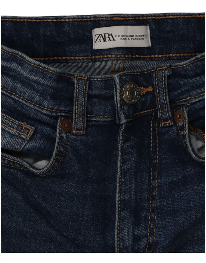 Jeans svasati da donna Zara EU 34 2XS W24 L25 cotone blu
