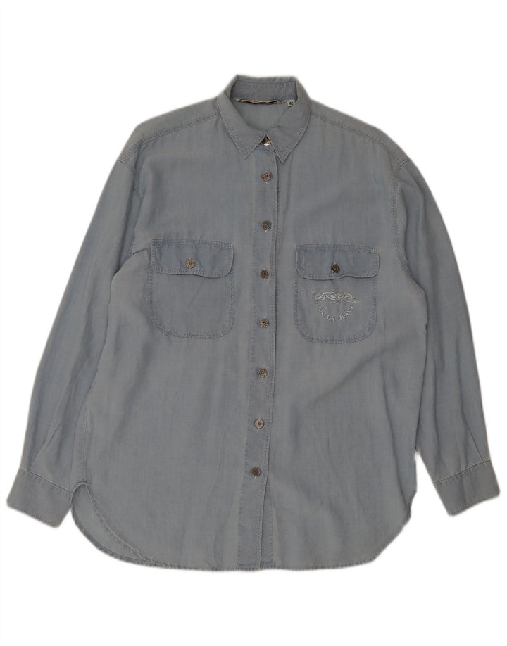 Camicia Donna Krizia Jeans IT 42 Blu Medio
