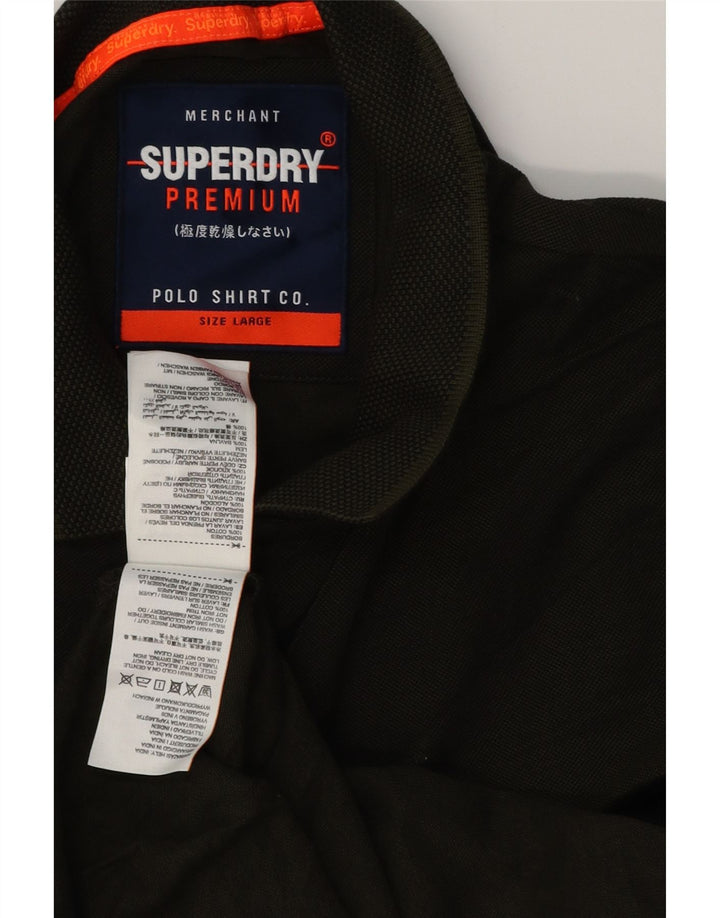 Polo da uomo SUPERDRY grande in cotone verde